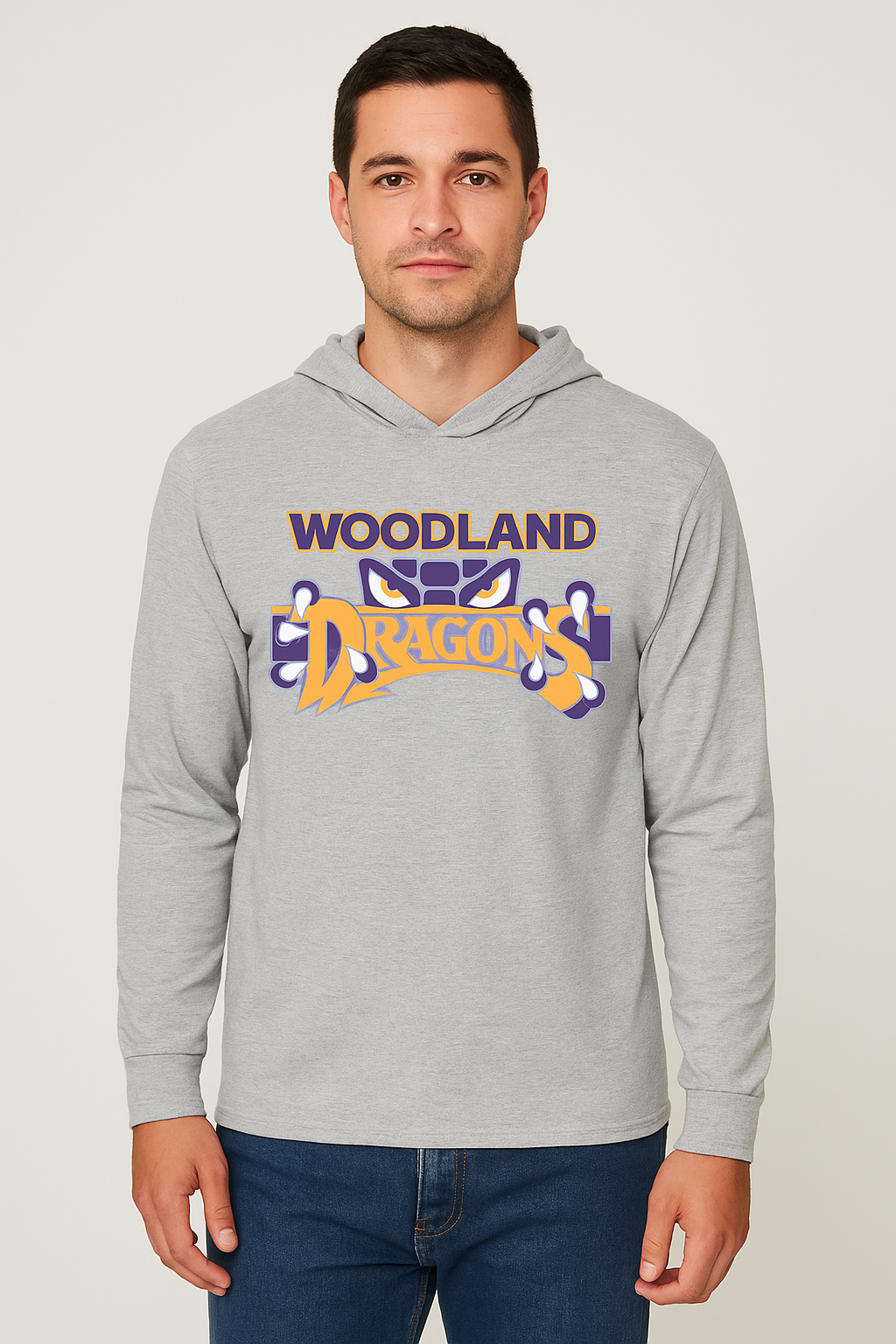 đ Woodland Dragons Edition â Jerzees Classics⢠Unisex Cotton Long Sleeve Hooded T-Shirt